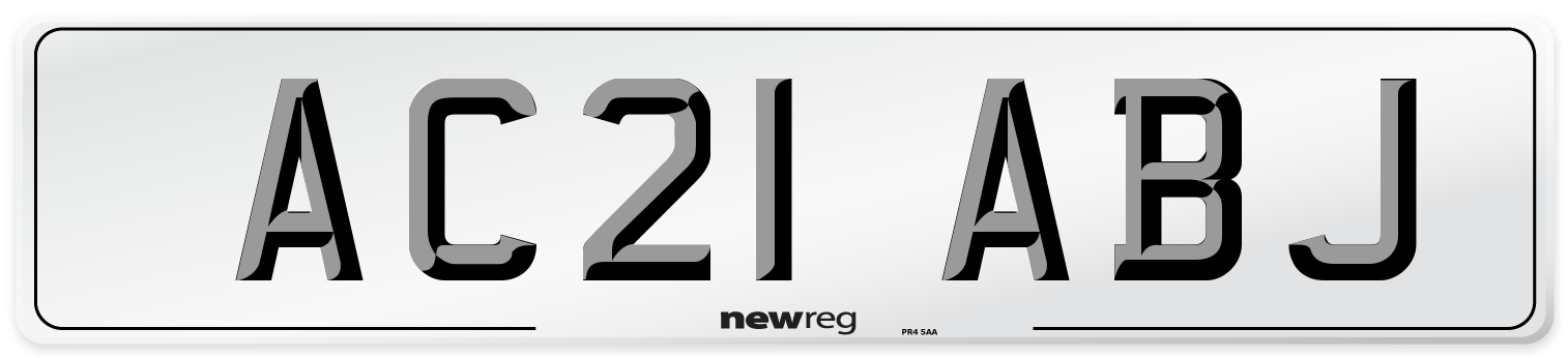 AC21 ABJ Number Plate from New Reg